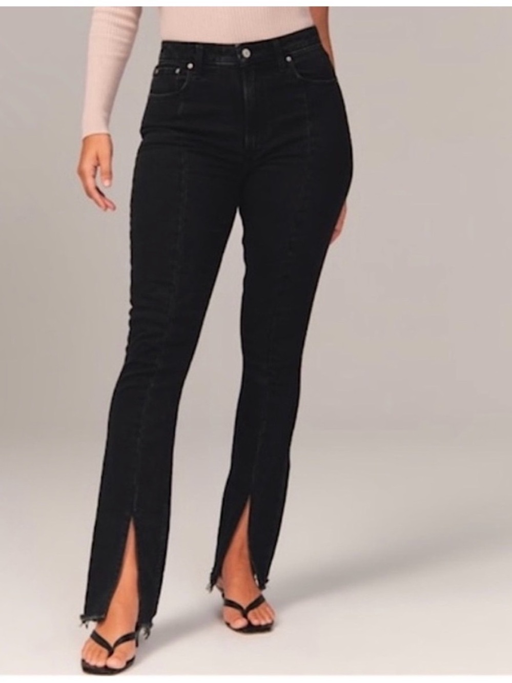 Abercrombie & Fitch Curve Love Split Hem High Rise Jean | 8 Long